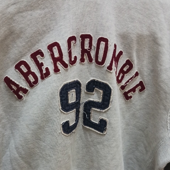 Abercrombie & Fitch Light Gray Hoodie with Red Accents - Picture 2 of 8